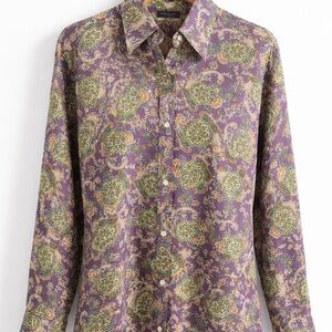 Lauren Ralph Lauren Purple paisley Floral Shirt 2X